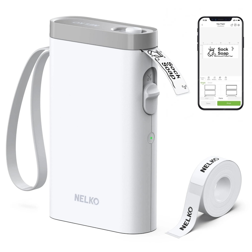Nelko P21 Bluetooth Thermal Label Maker/Printer w/ case, labels